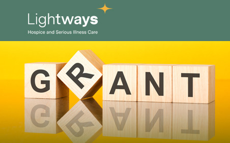 Lightways logo - wood blocks spell grant