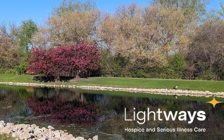 Fall photo of Lightways outdoor pond in Joliet, IL